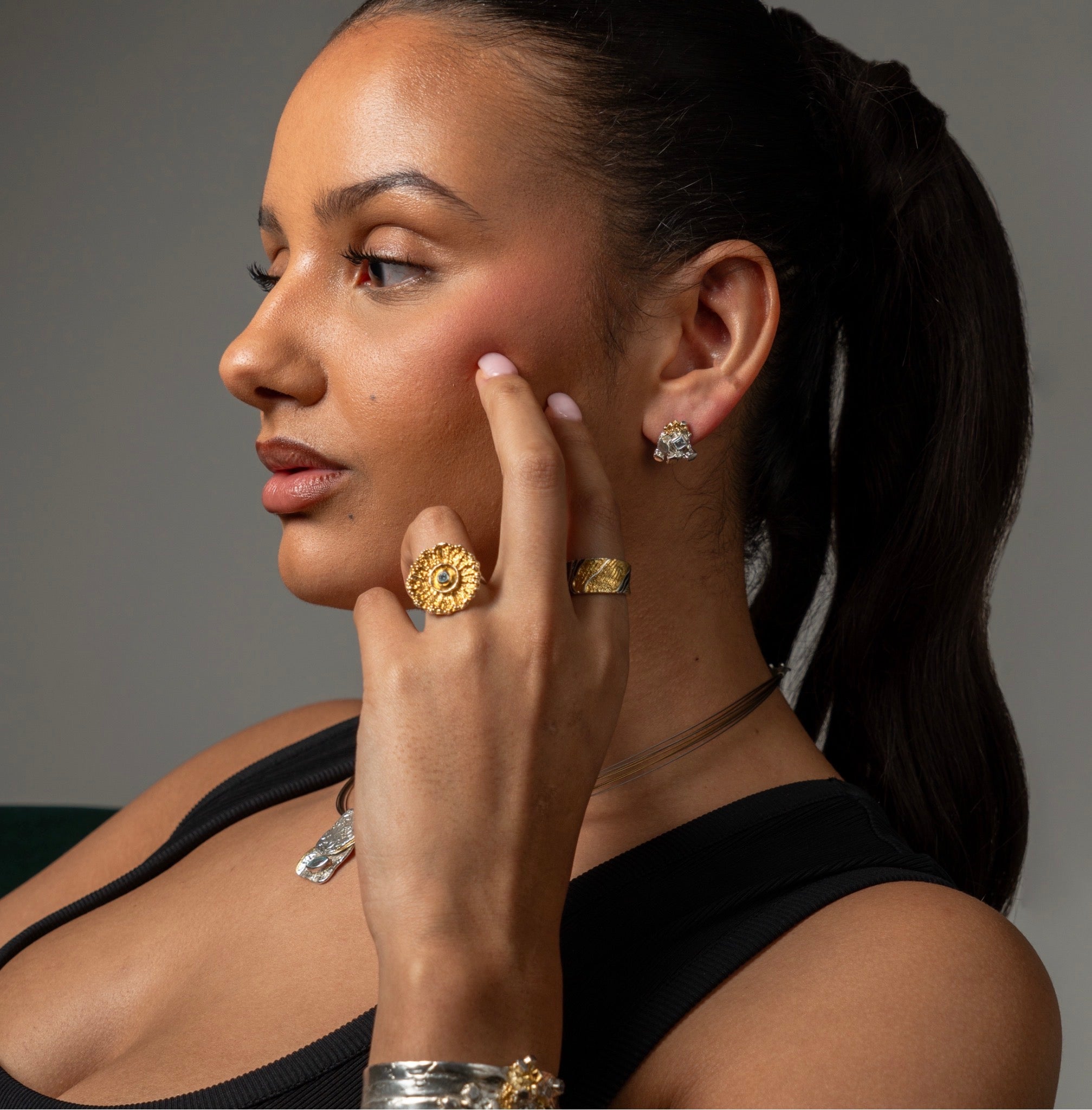 Eva Stone Blue Topaz Sterling Silver & Gold Vermeil Earrings