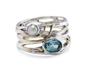 Blue Topaz & Freshwater Pearl Silver Ring