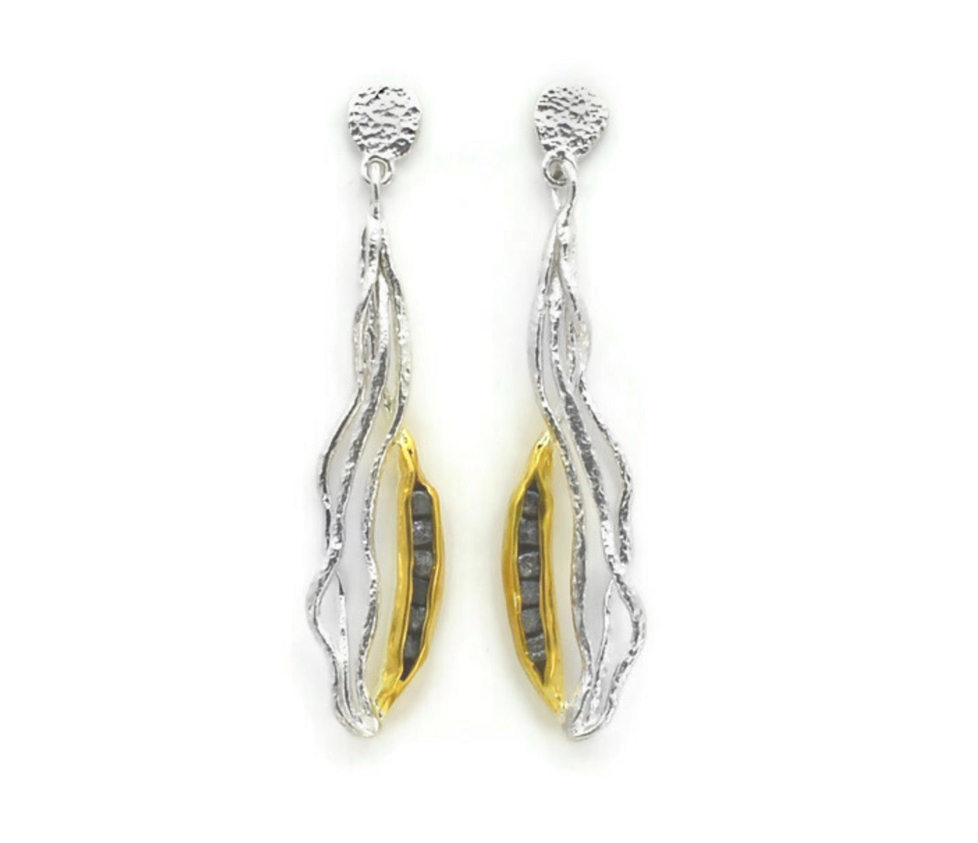 Rough Diamond Drop Earrings