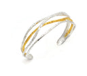 Sterling Silver & Gold Vermeil Open Cuff Bracelet
