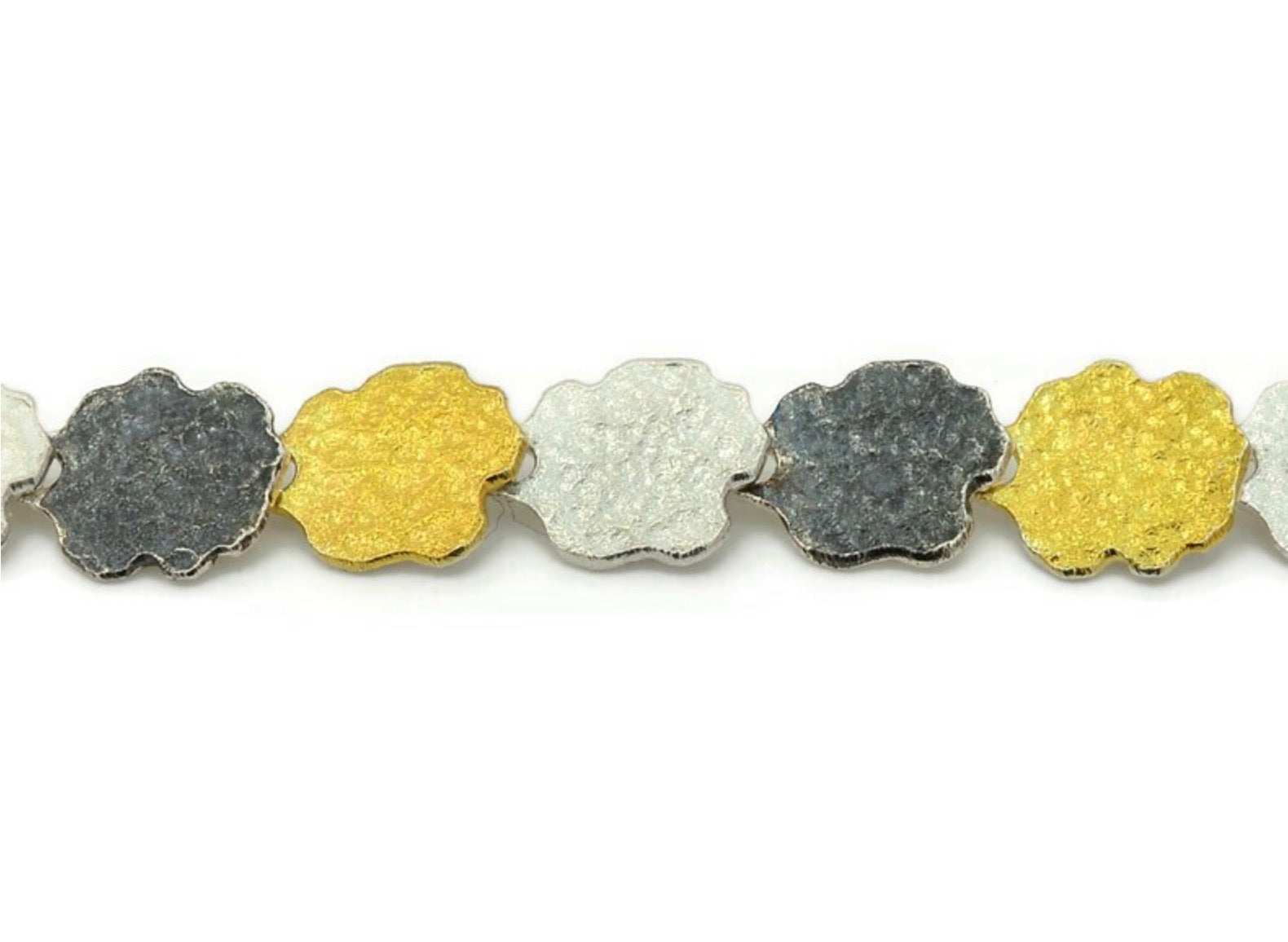 Eva Stone Textured Silver & Gold Bracelet