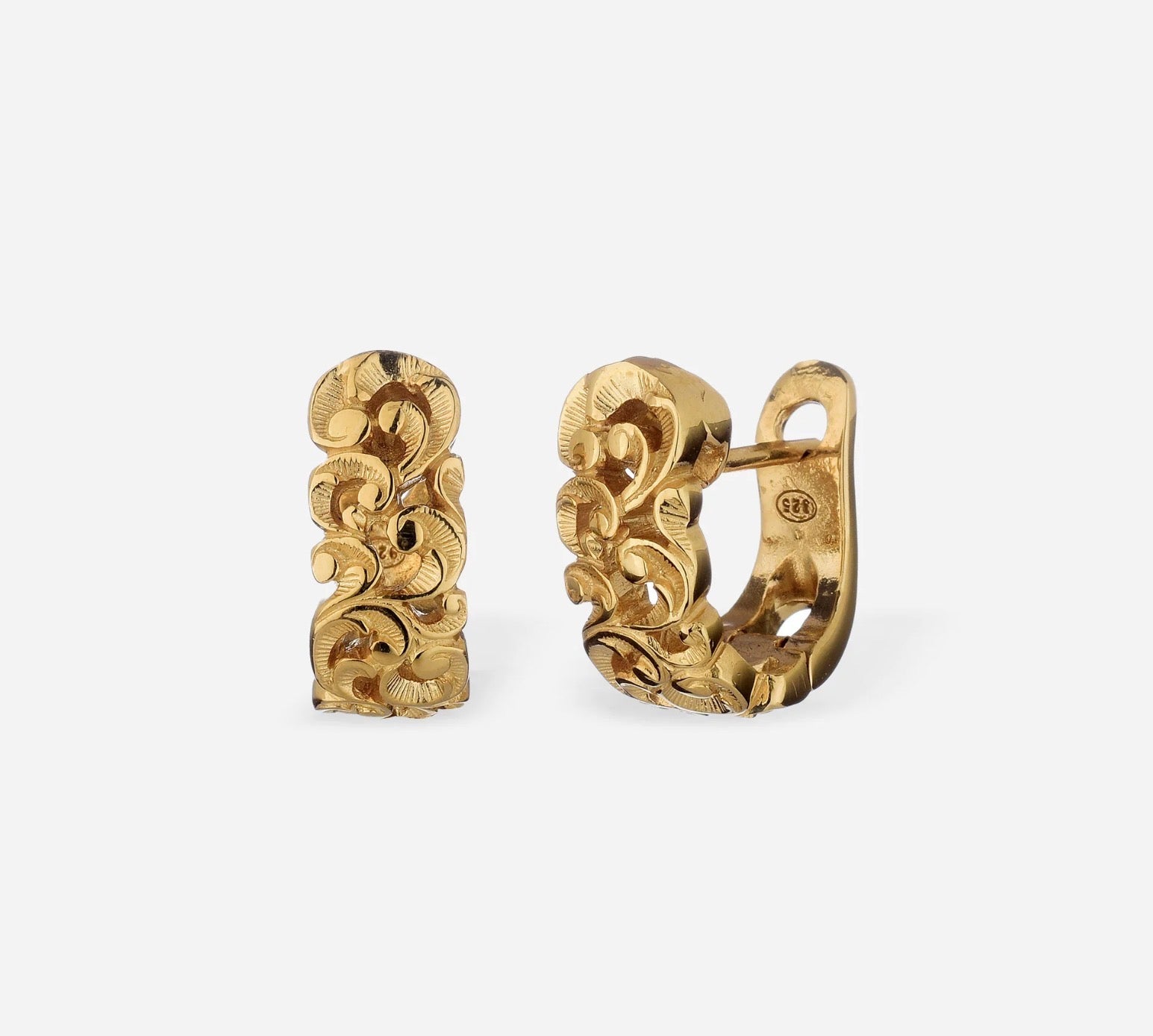 Golden Band Stud Earrings