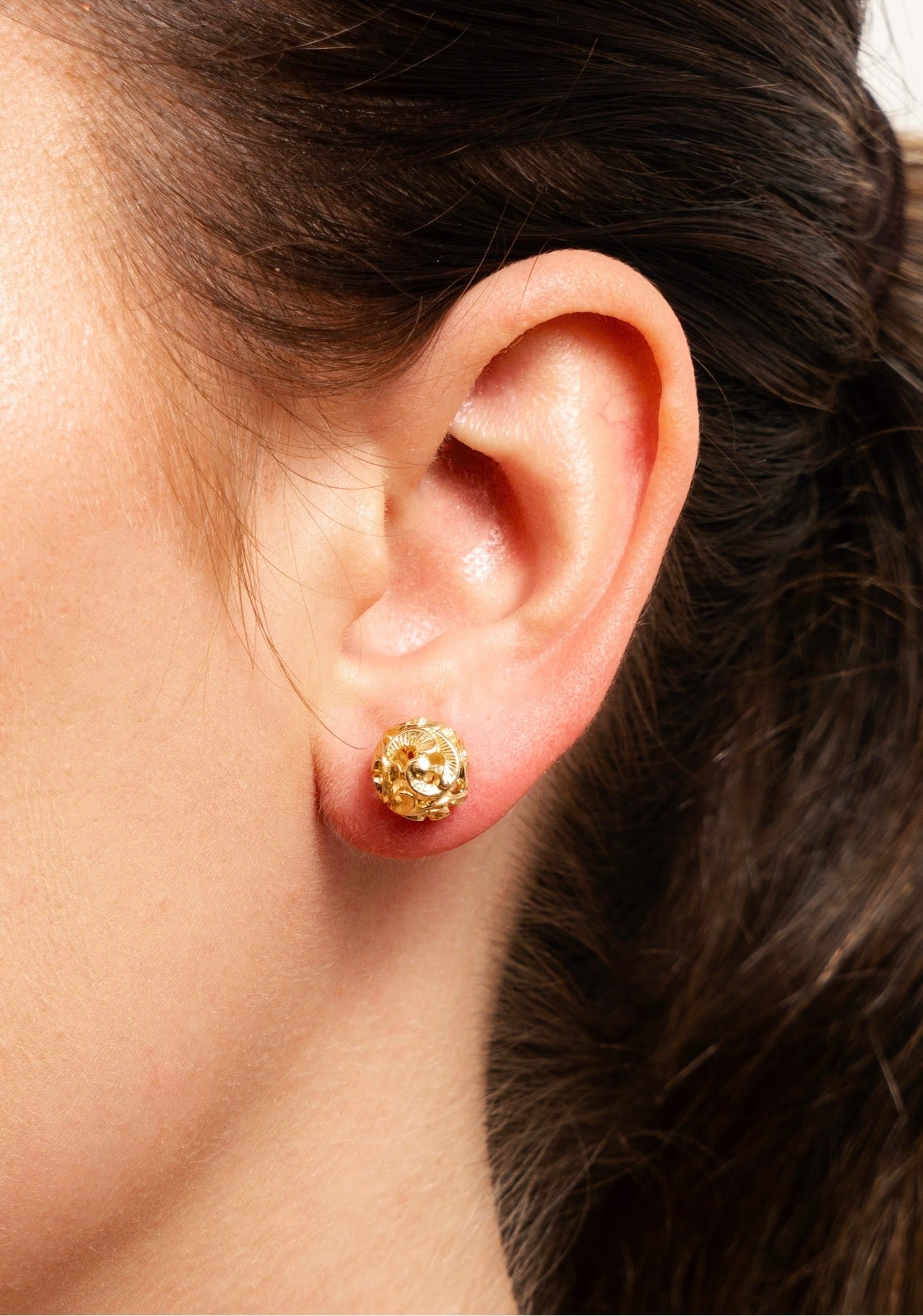 Gold Ball Stud Earrings