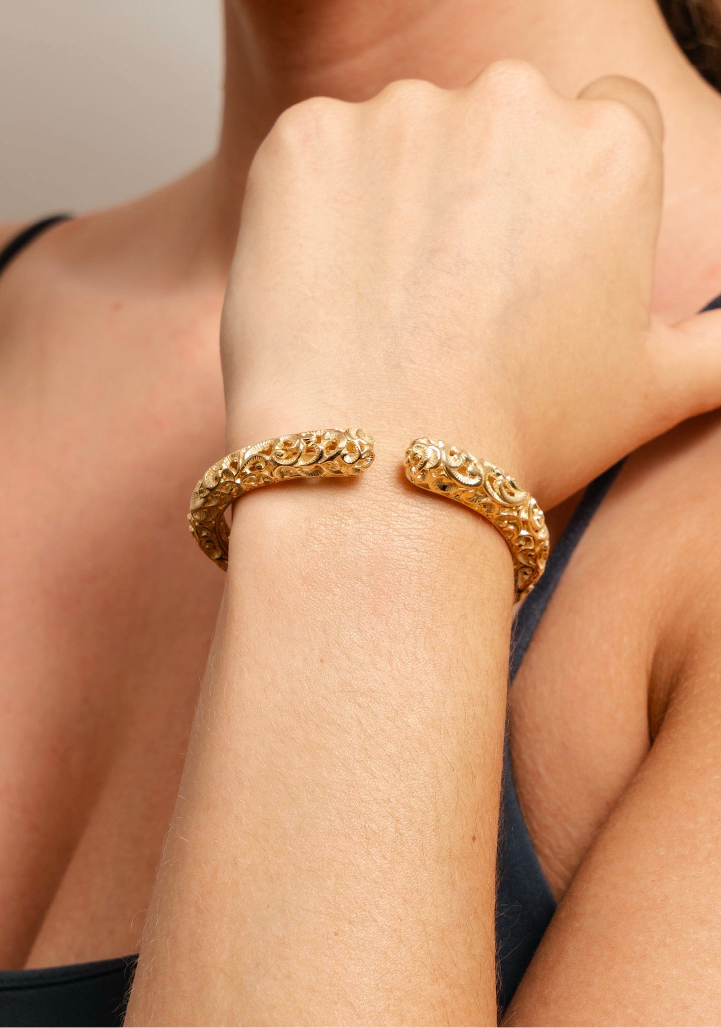 Gold Engraved Bangle