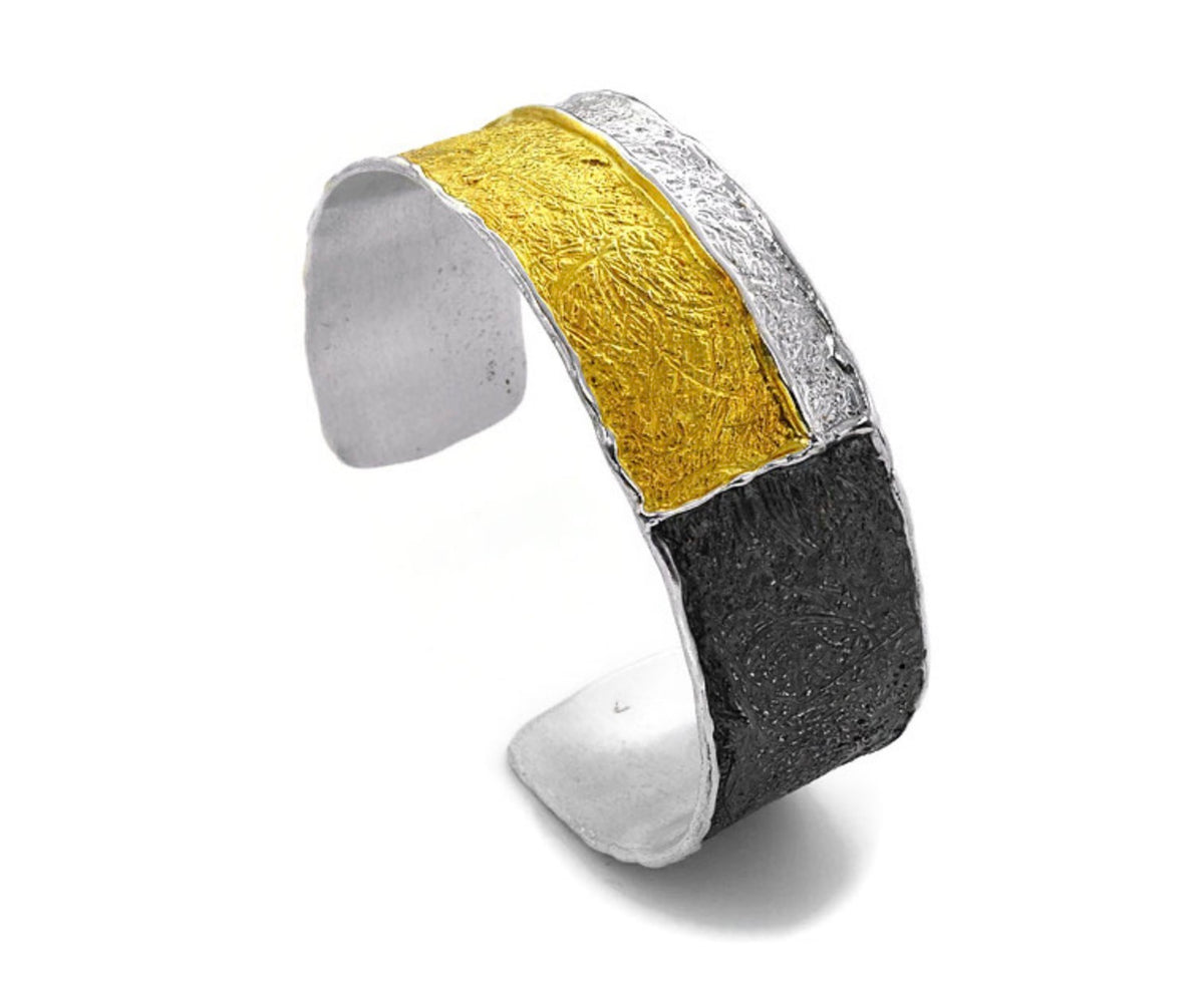 Eva Stone Sterling Silver & Gold Vermeil Cuff Bracelet