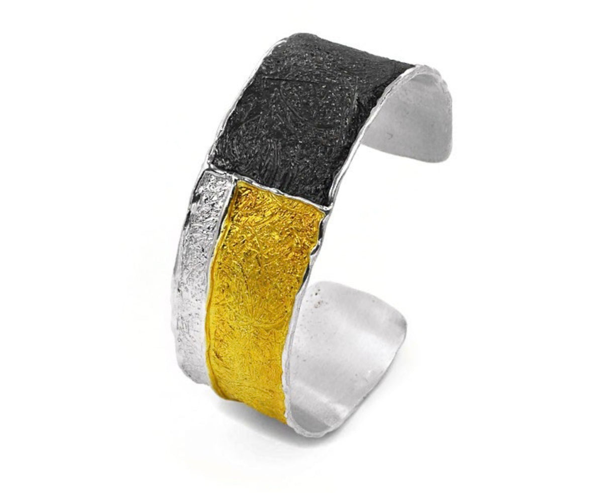 Eva Stone Sterling Silver & Gold Vermeil Cuff Bracelet