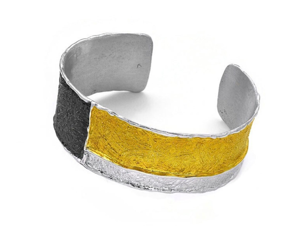 Eva Stone Sterling Silver & Gold Vermeil Cuff Bracelet