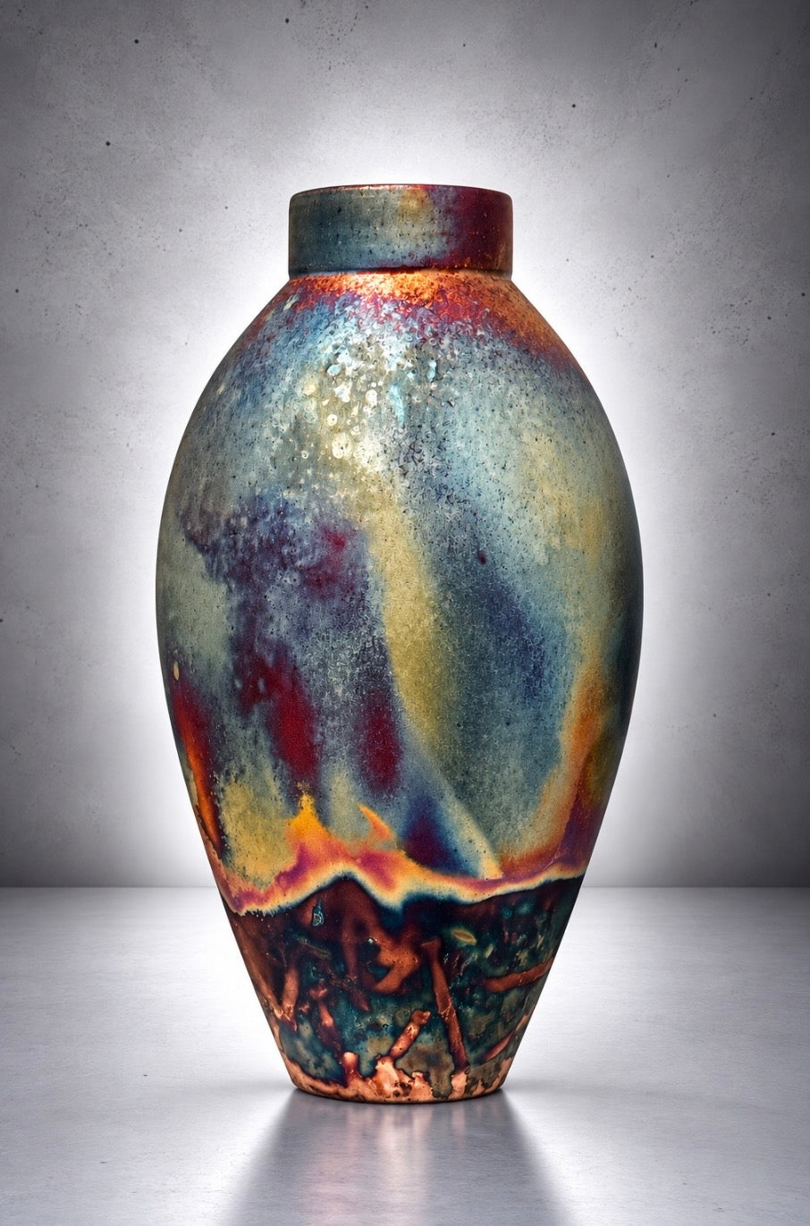 Copper Raku Ceramic Vessel