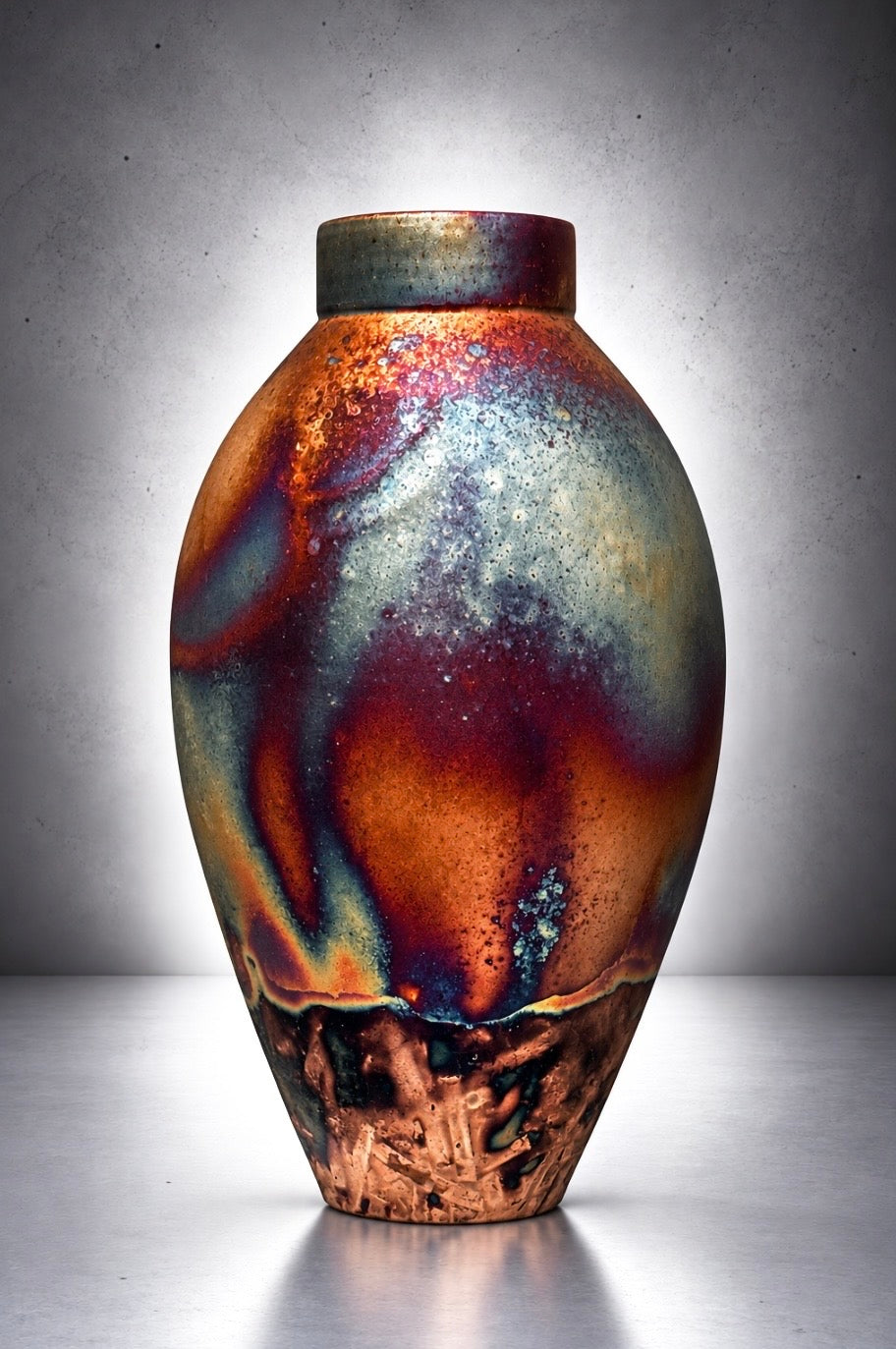 Copper Raku Ceramic Vessel