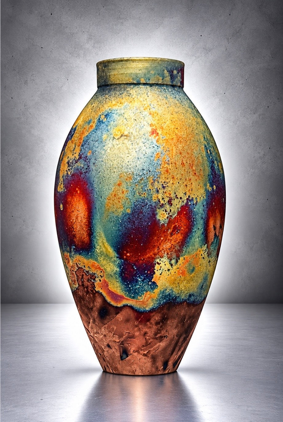 Raku Copper Fired Ceramic vessel