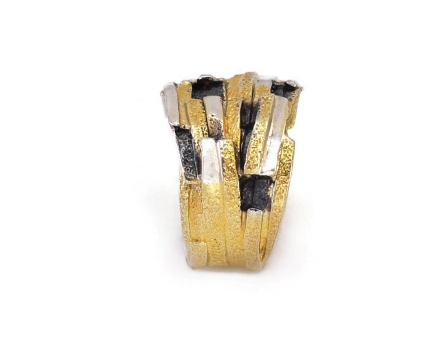Layered Gold Vermeil Statement Ring in Sterling Silver