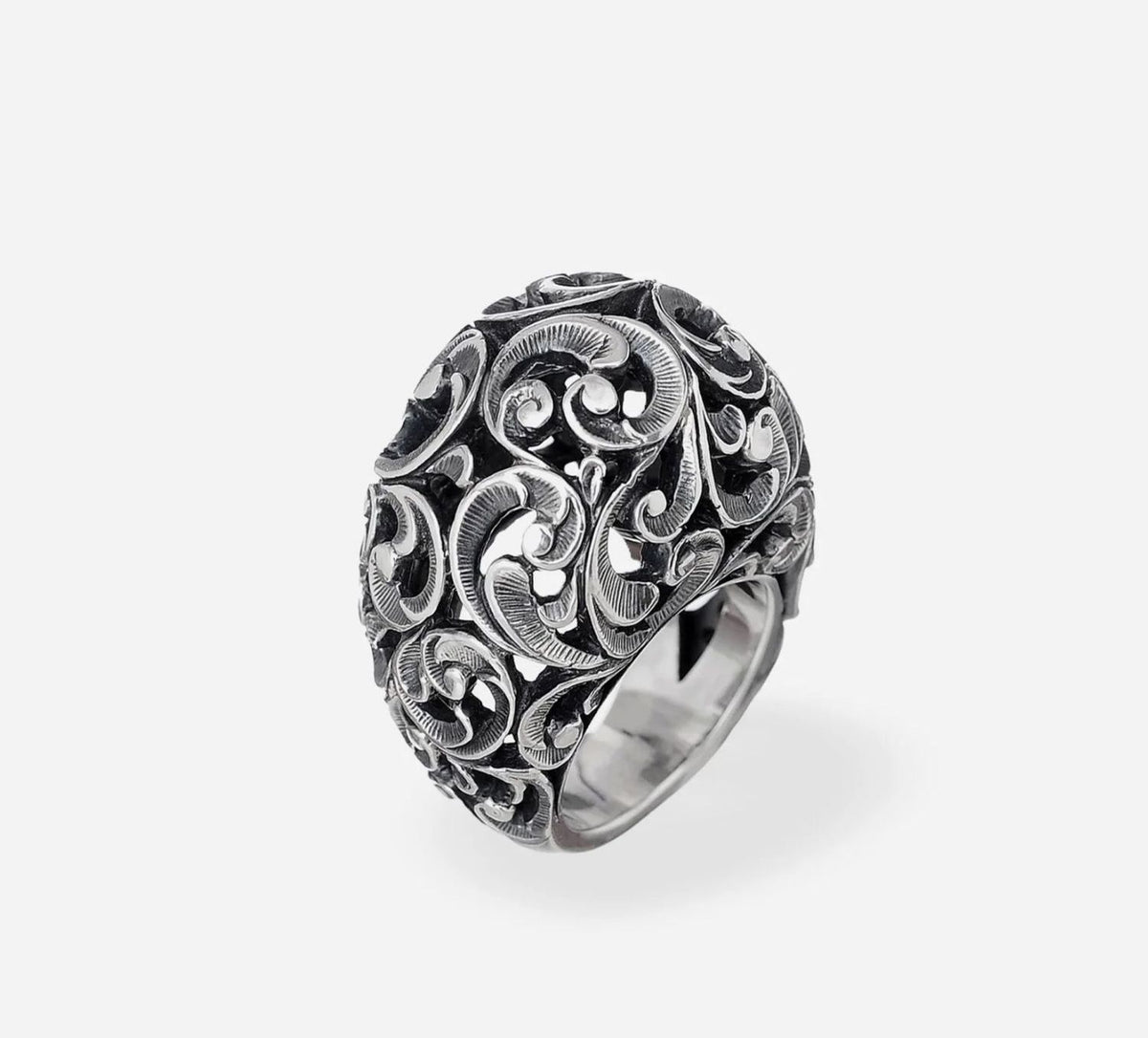 Maria e Luisa Sterling Silver Filigree Ring