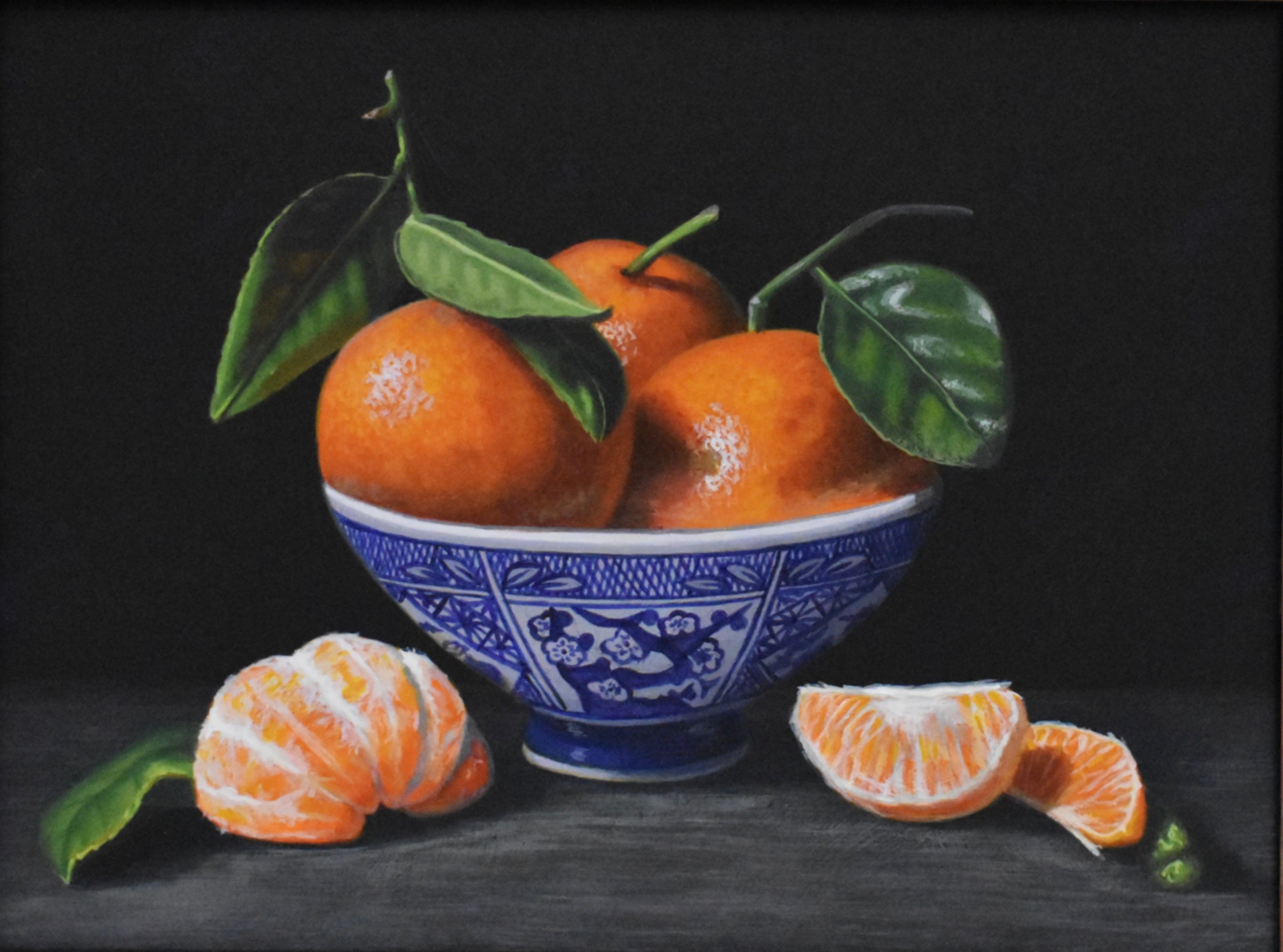 Oranges in Blossom Bowl-Original