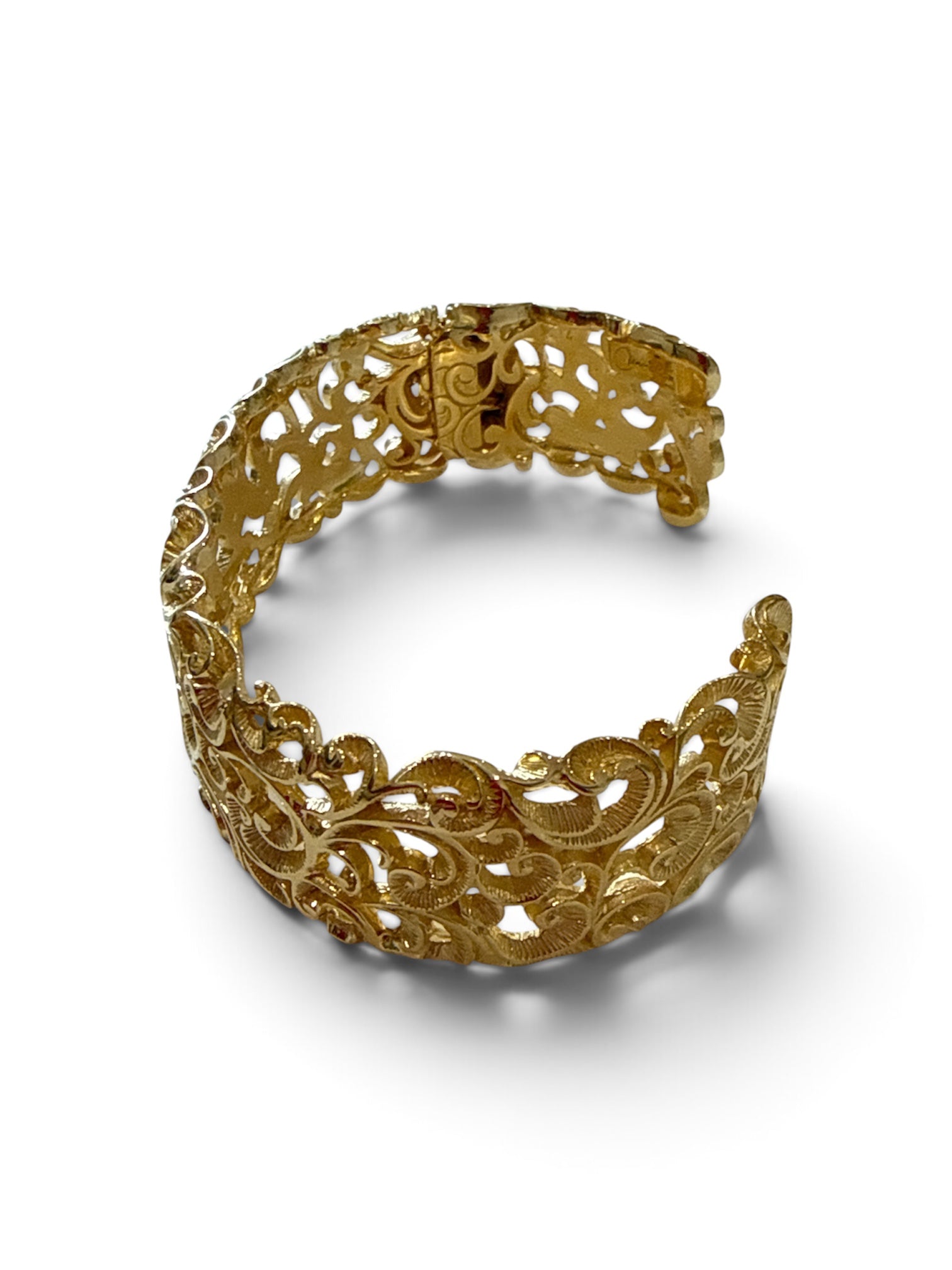 Gold Vermeil Engraved Cuff Bracelet