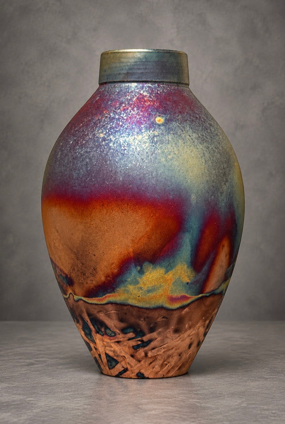 Raku Copper Fired Vessle