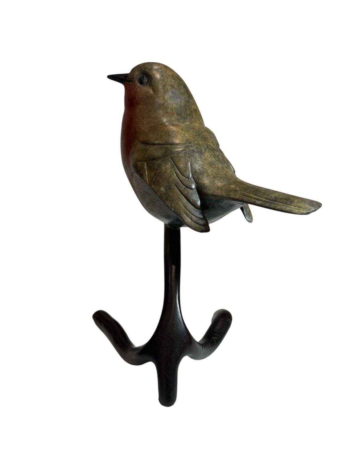 Bird-shaped metal hook on a white background