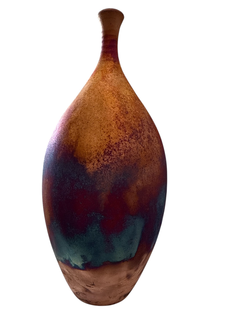 Raku Teardrop Vessel