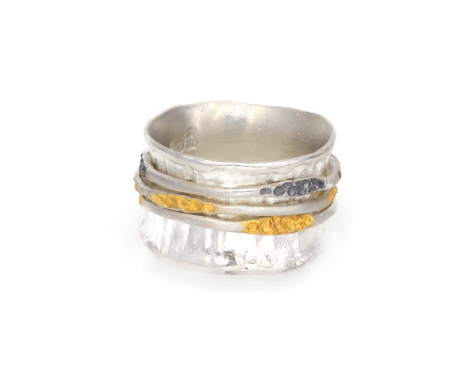 Eva Stone Sterling Silver & Gold Vermeil Spinning Ring