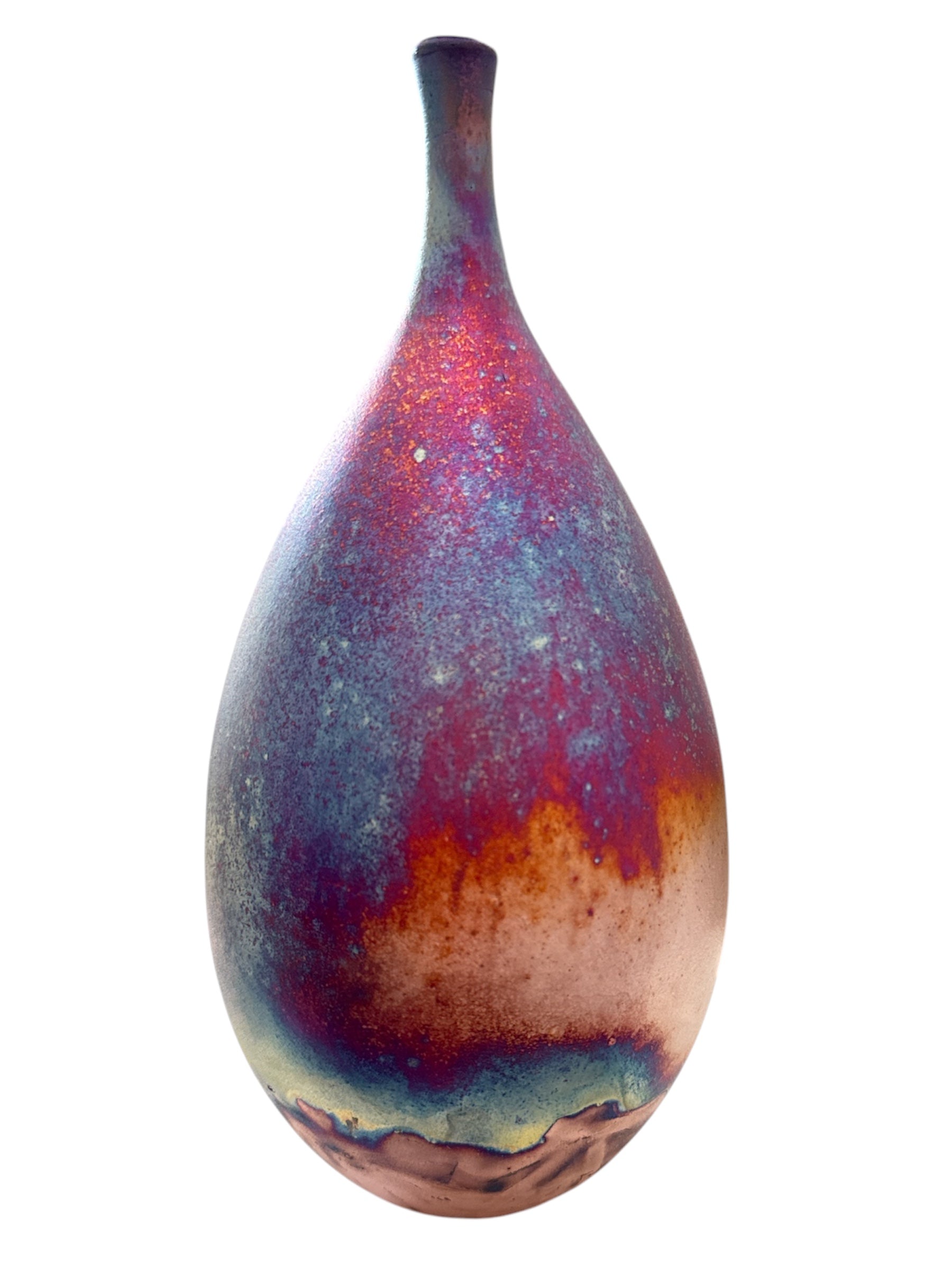 Tear Drop copper Raku Pot