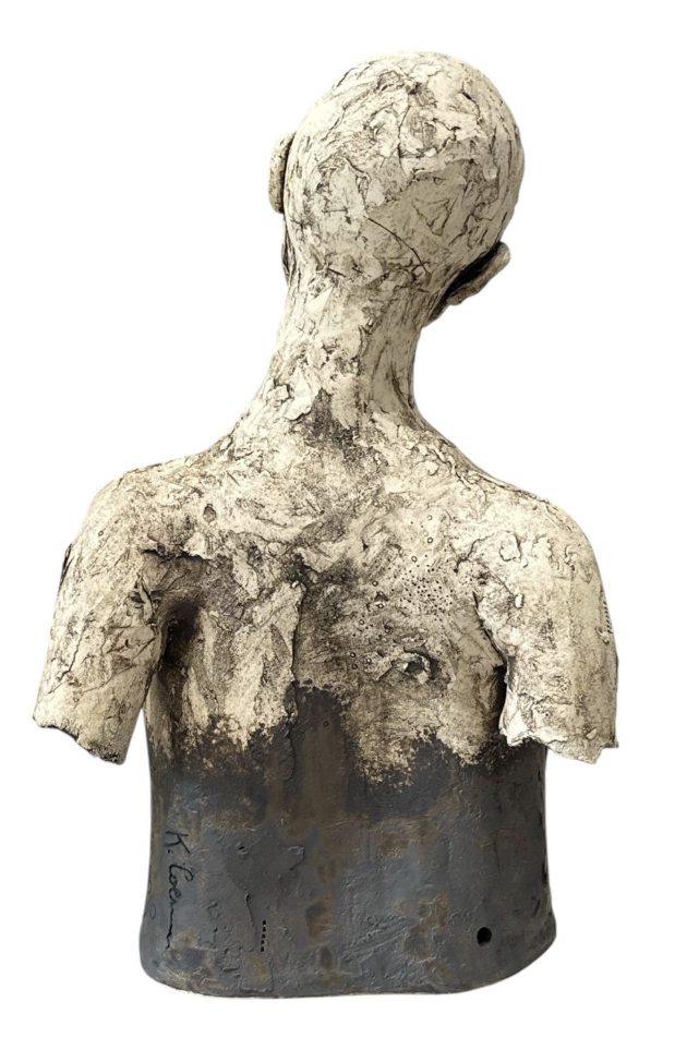 ceramic bust on a white background